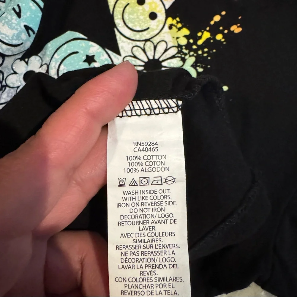 The Children’s Place Girls‎ Rainbow Star Graphic Tee Black Size 10/12